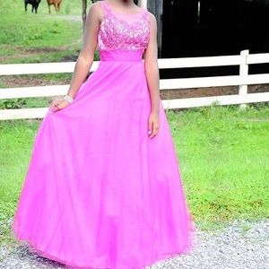 Studio 17 Magenta Gown Layered Bottom 14